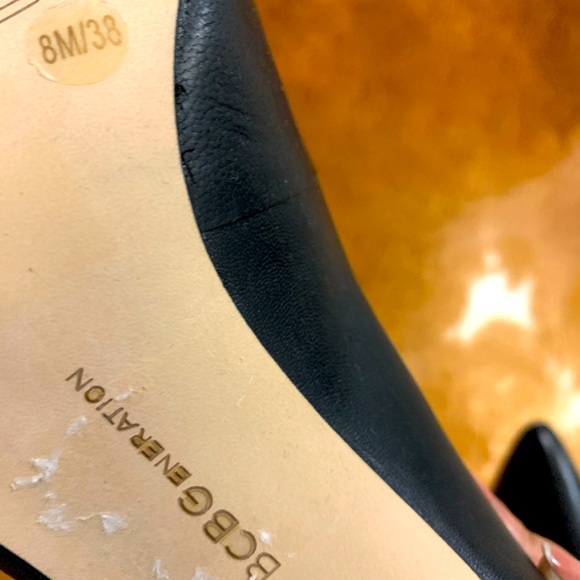 Black leather sexy heels, BCBGeneration, 8M, 4.5” - Picture 5 of 6